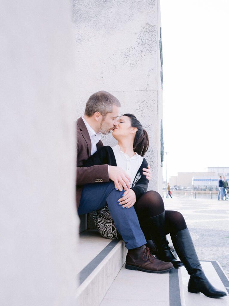 sessão de noivado no inverno