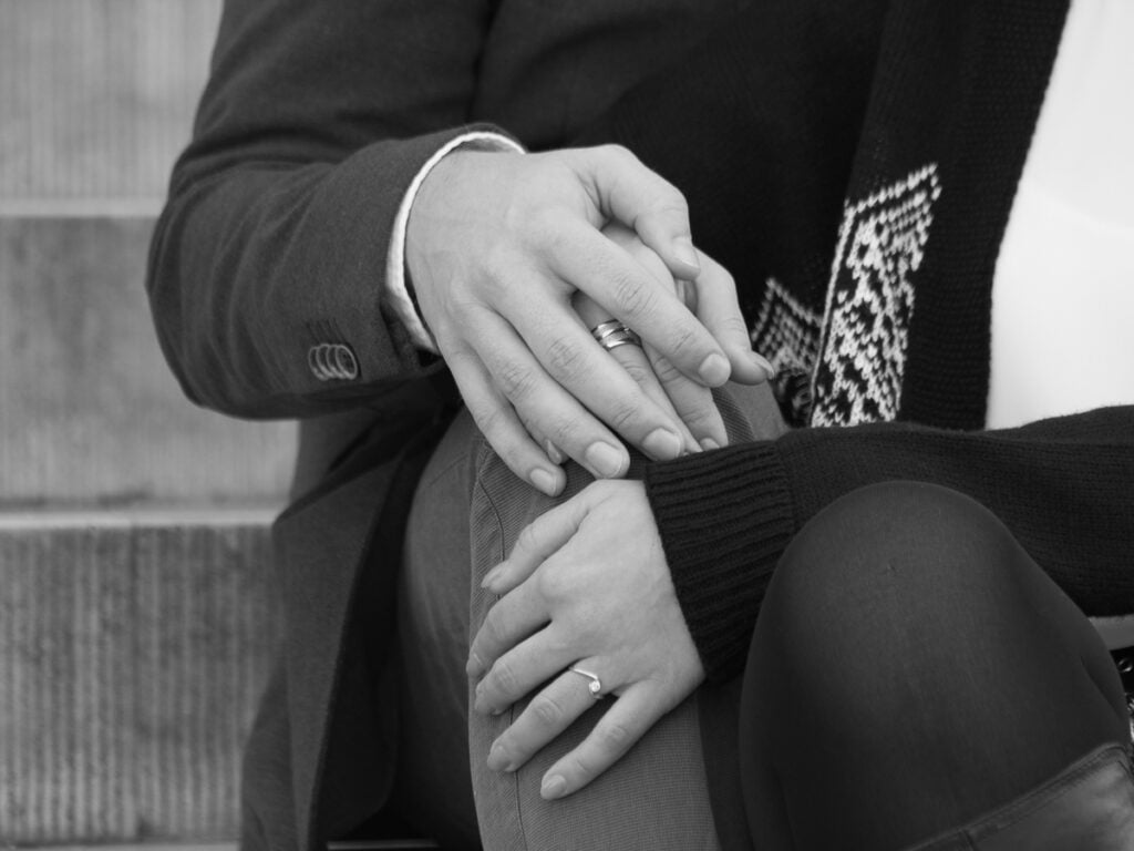 sessão de noivado no inverno