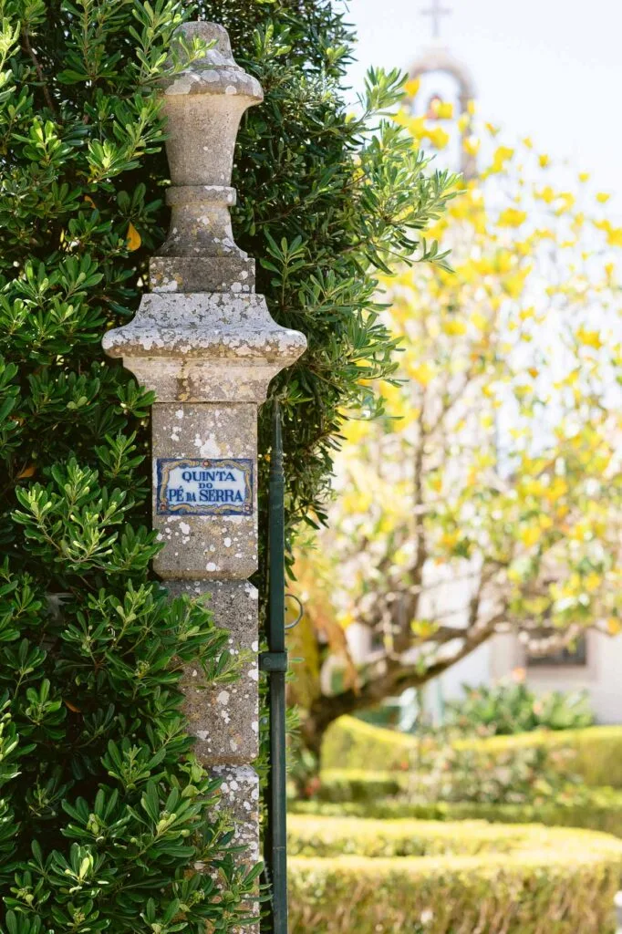 Detail of the main gate at the wedding venue Quinta do Pé da Serra near Cascais and Sintra